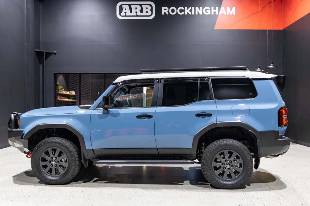 Paul's Toyota Prado 250 touring build featuring ARB Summit Protection Steps, OME BP51 suspension, ARB Base Rack and Safari Armax Snorkel.