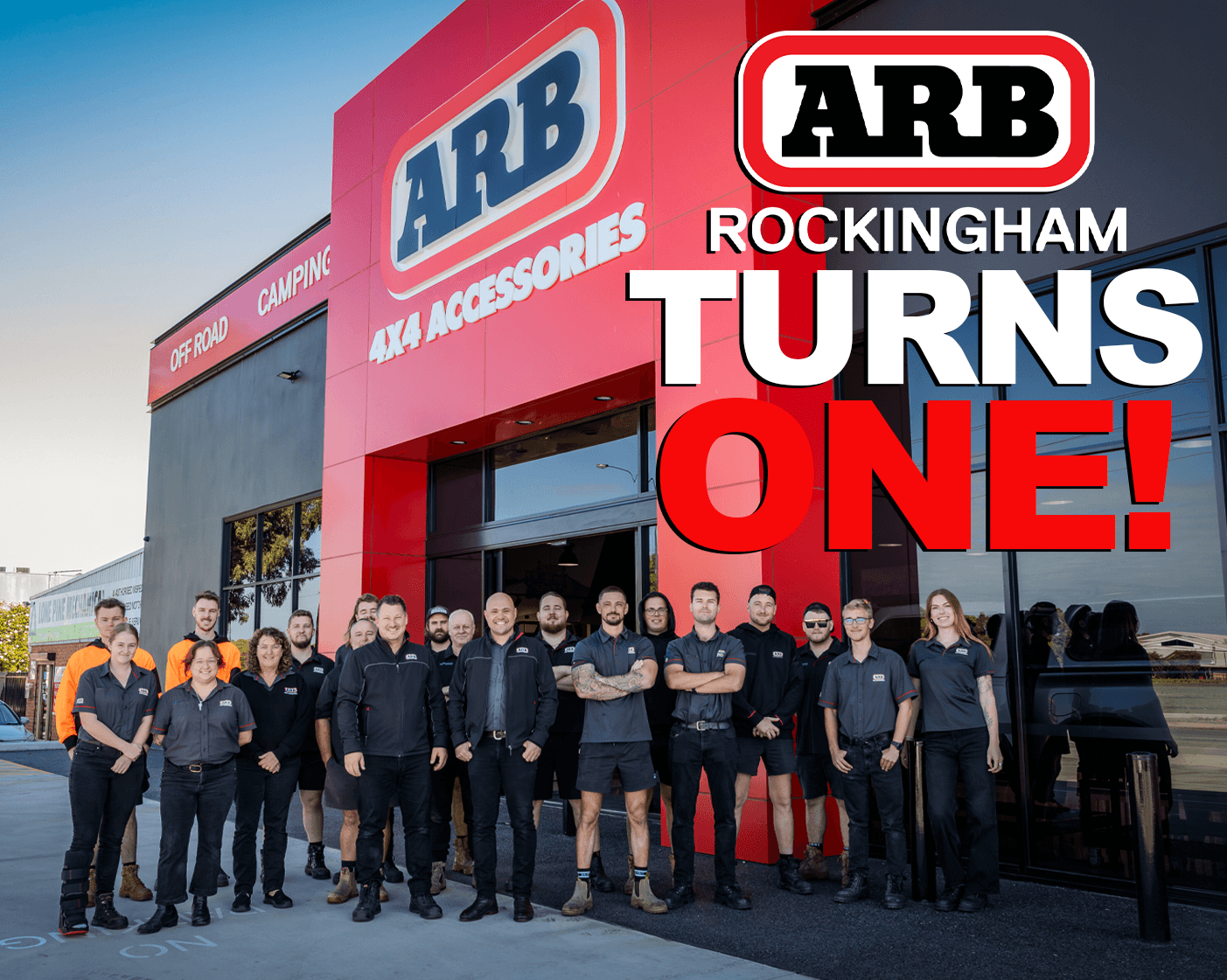 ARB Rockingham team celebrating the business's first anniversary
