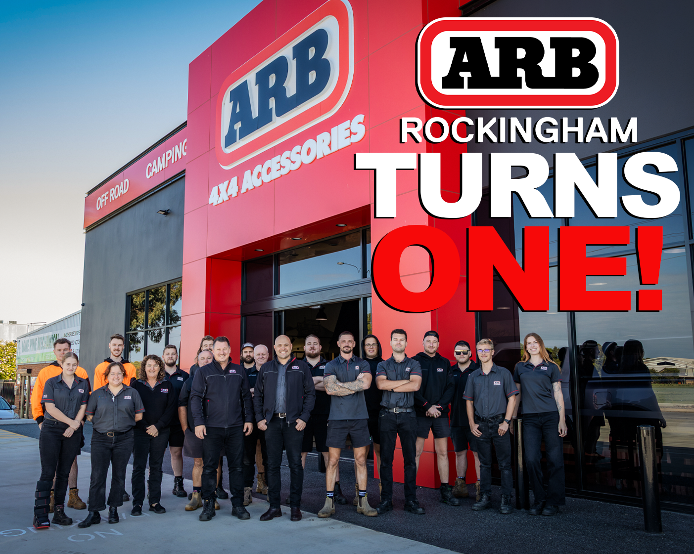 ARB Rockingham team celebrating the business's first anniversary