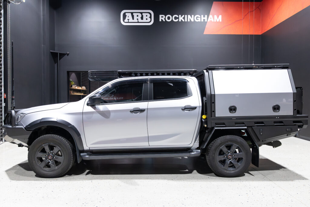 Reece's Isuzu D-MAX fitted with a MITS Alloy Tray and Canopy at ARB Rockingham