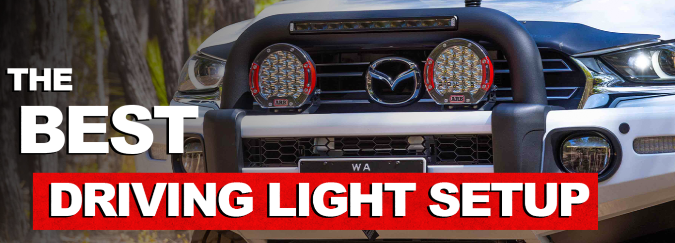 4WD fitted with ARB driving lights and bull bar for rural WA roads