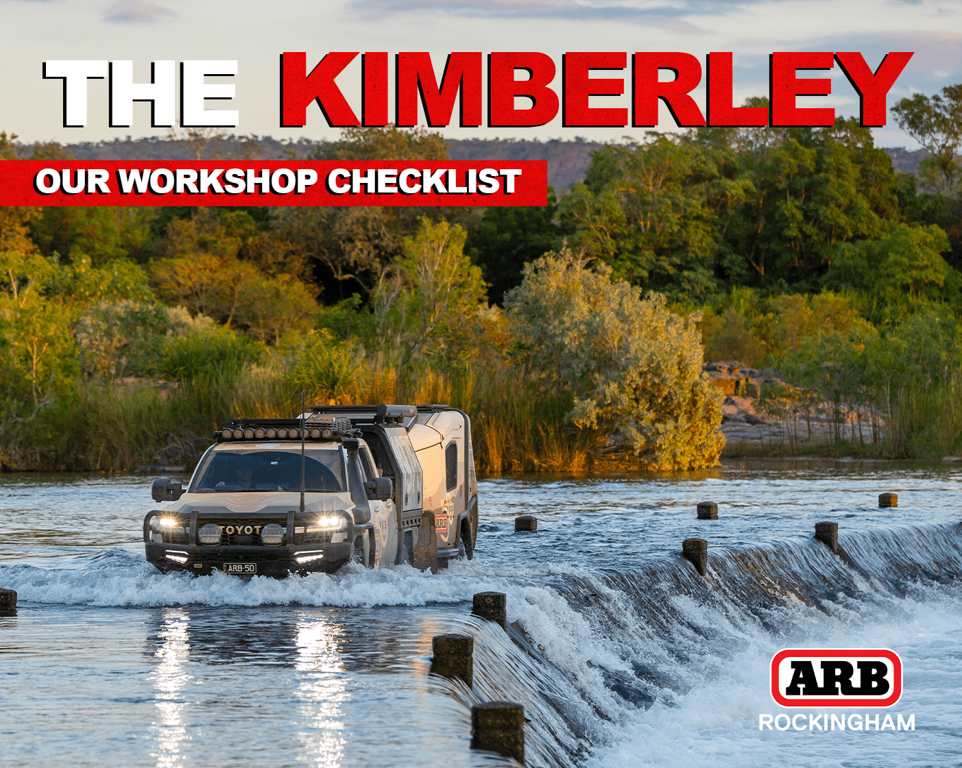 4WD touring vehicle driving through the Kimberley during the WA dry season