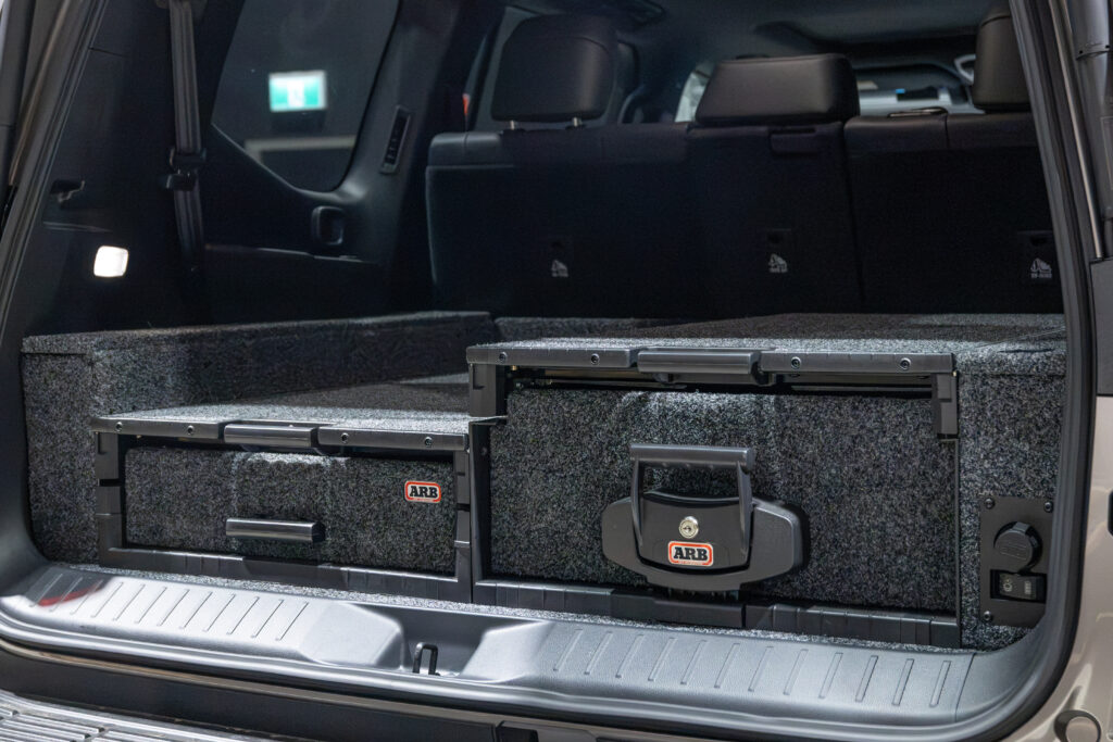 Close up of the ARB drawer system installed in Rick's Toyota LandCruiser 300 Series.