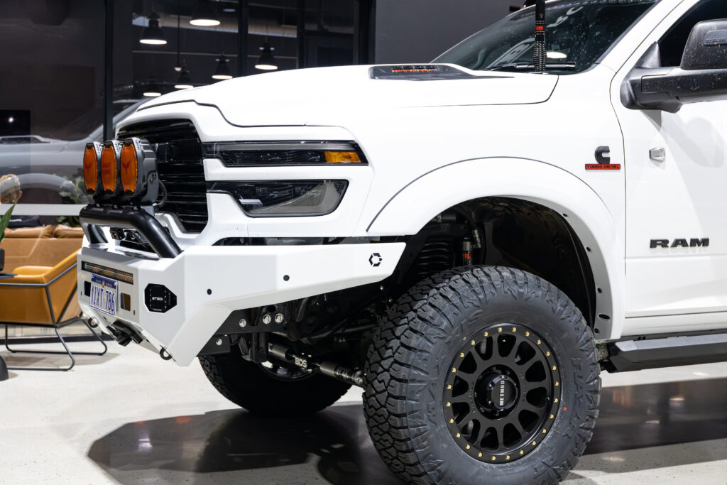 Custom front bull bar fitted to Kyle's RAM 2500