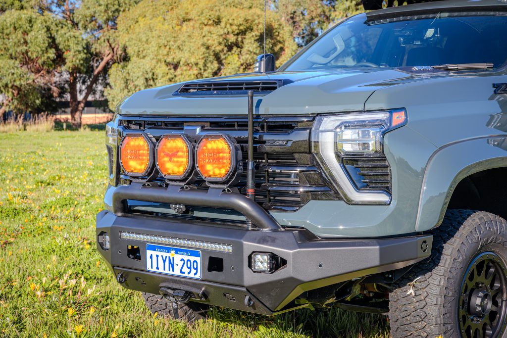 Chevrolet Silverado 2500 touring build featuring a MITS Alloy tray and canopy, Redarc electrical system, Bushranger accessories and premium touring upgrades by ARB Rockingham.