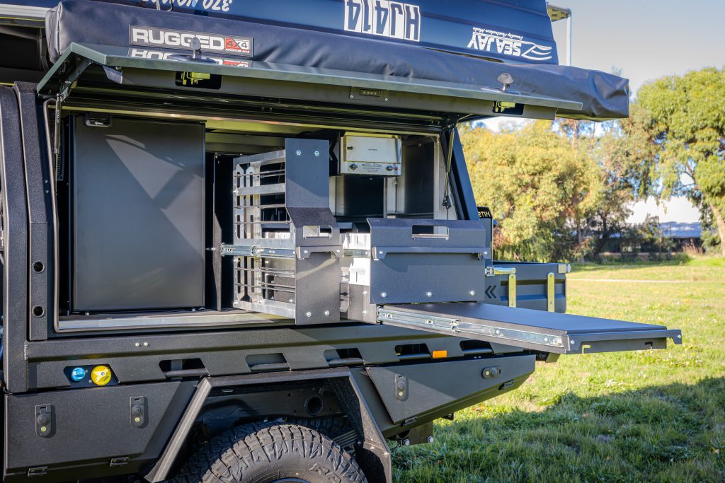 Chevrolet Silverado 2500 touring build featuring a MITS Alloy tray and canopy, Redarc electrical system, Bushranger accessories and premium touring upgrades by ARB Rockingham.