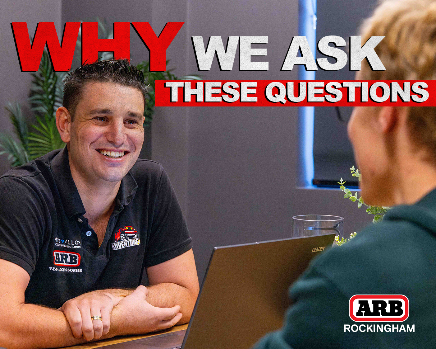 ARB Rockingham team discussing a custom 4WD build with a customer
