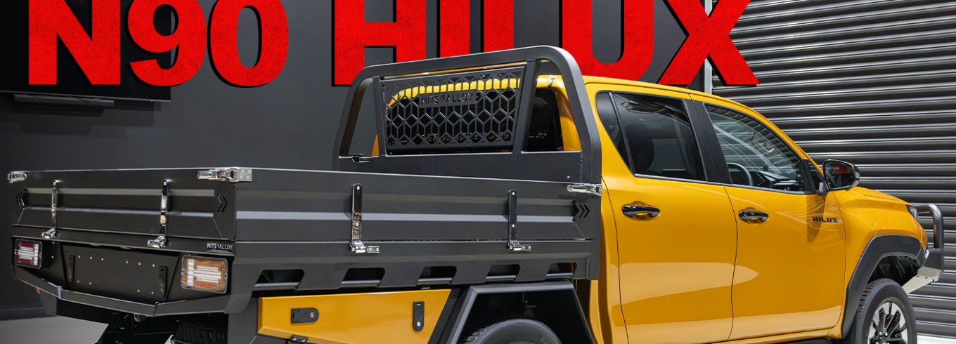 N90 Toyota HiLux with MITS Alloy tray at ARB Rockingham, featured for a work and weekend travel build guide