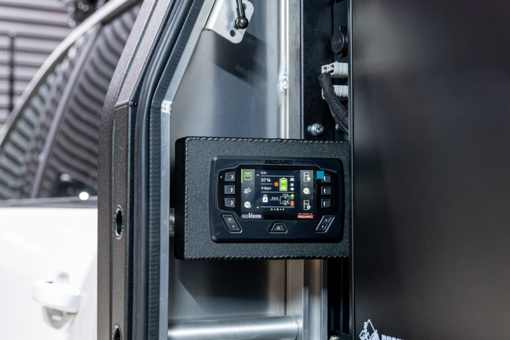 Redvision display fitted inside the MITS Alloy canopy on Neal’s Silverado 2500