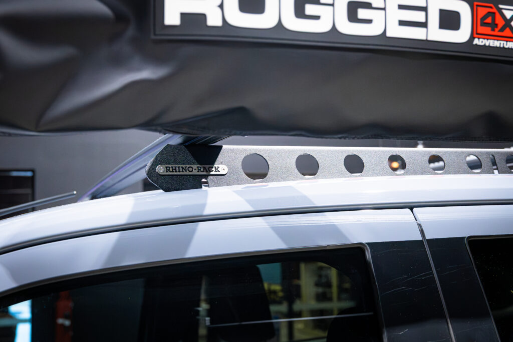 Close-up of the Rhino-Rack Backbone fitted to the roof of Liam’s Isuzu MU-X