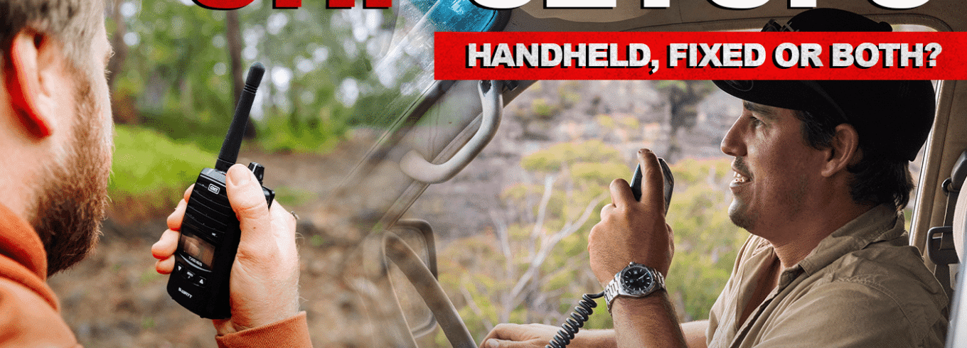 Handheld and fixed UHF radios being used for 4WD communication